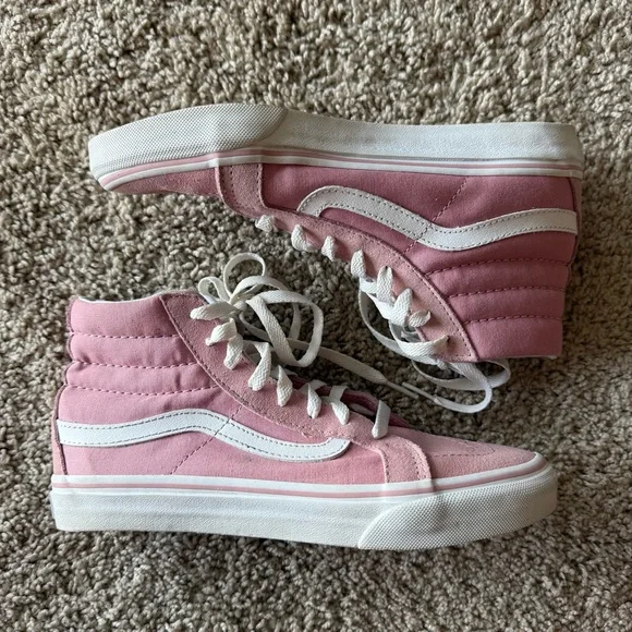 Vans Women's Pink High-Top Sneakers - Picture 3 of 7